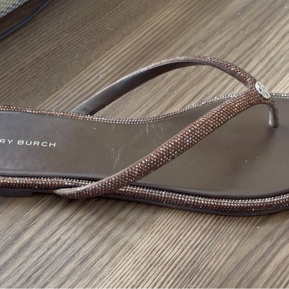 Tory Burch Brown Studded Sandals - Picture 2 of 4